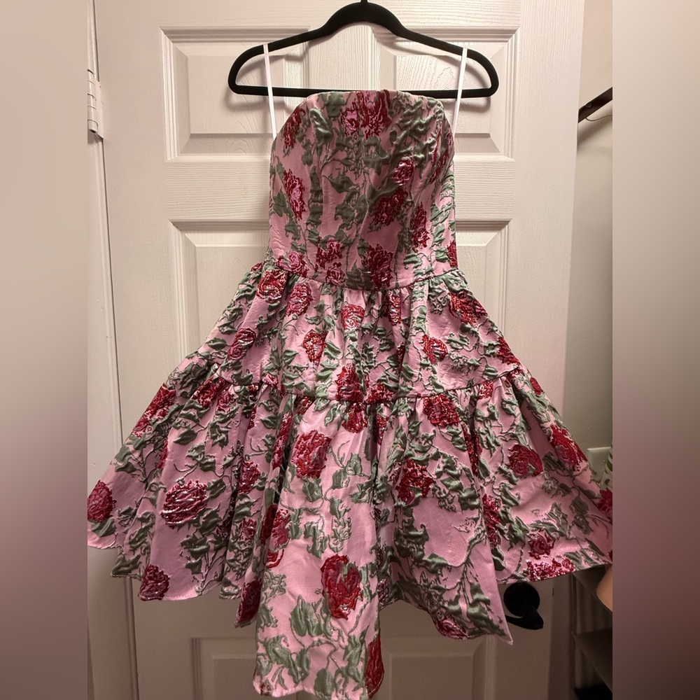 Floral Pink and Red Dress